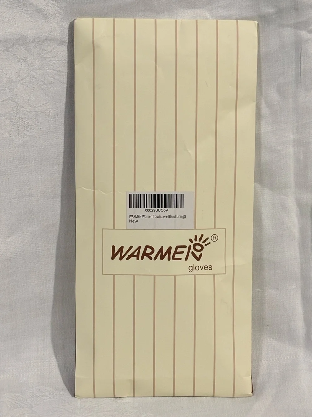 WARMEN Sheepskin Leather Touchscreen Gloves Cashmere Wool Lined 8.5 NWT